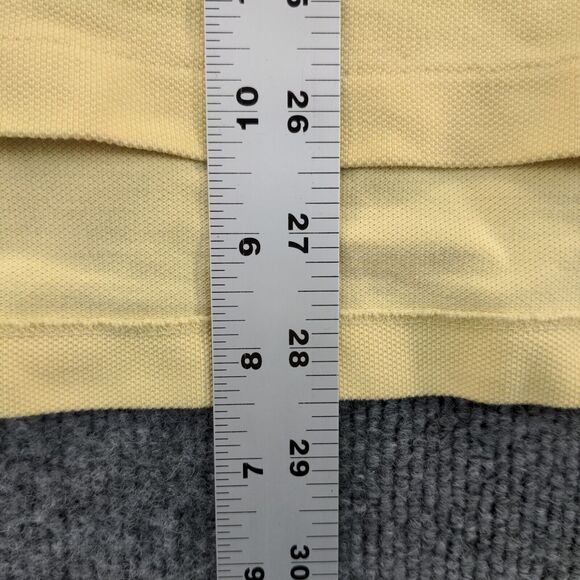Polo by Ralph Lauren Mens Polo Shirt Yellow Large Short Sleeve Hi Lo Hem Cotton - Picture 14 of 15